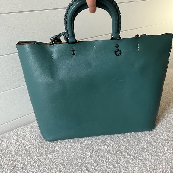 Coach Green Leather Tote Bag - Picture 2 of 7